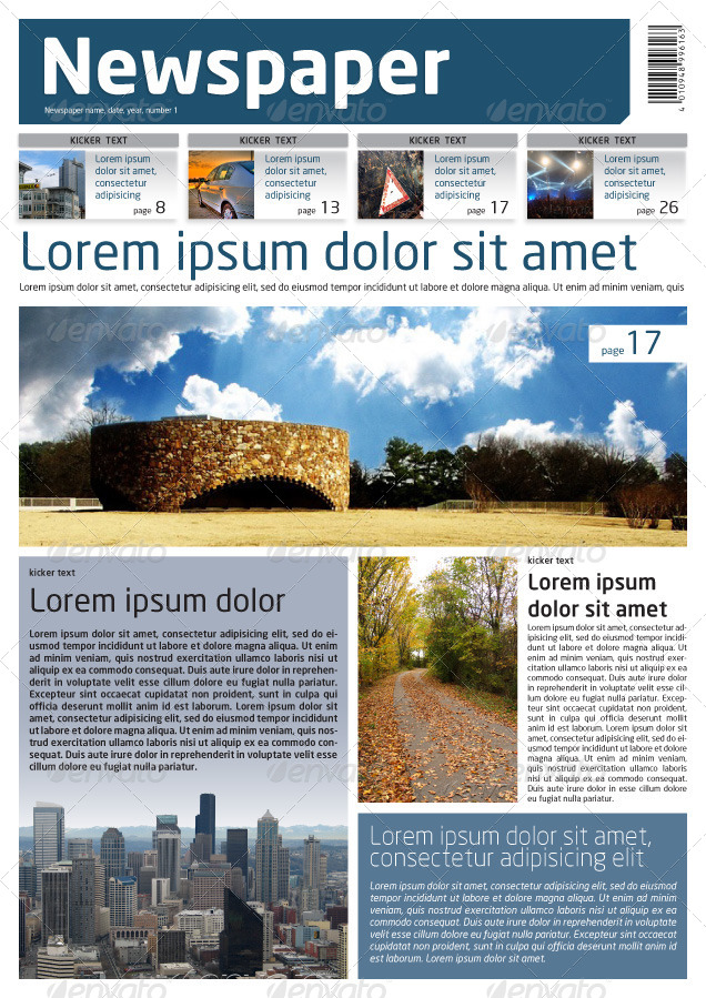 Newspaper Template A4 and A3 Format 10 Pages by Grga_atree